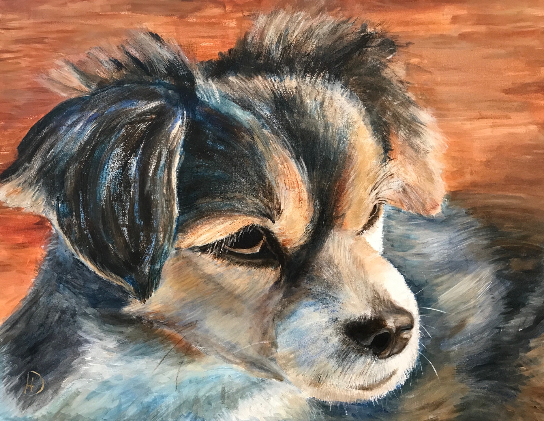 portret hond schilderachtig acryl